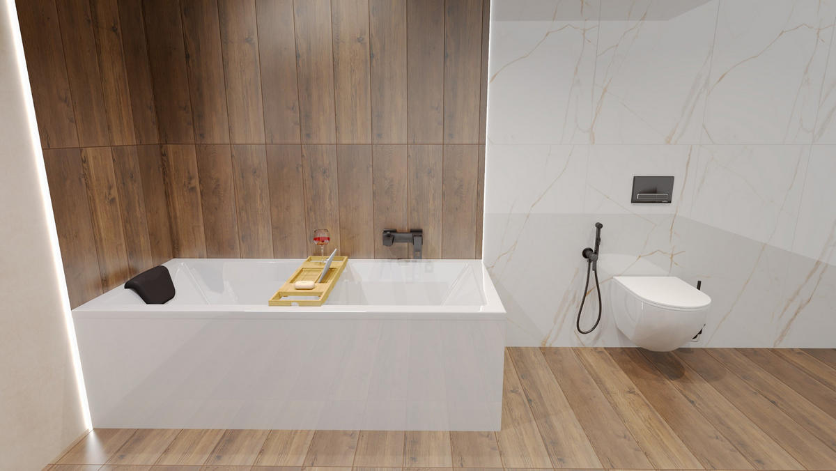 BADEWANNE Rechteck QUADRO 165/75 + Styro + Kopfstütze Ablauf Füße - Weiß, Kunststoff (75/55.5/160cm) - bad land