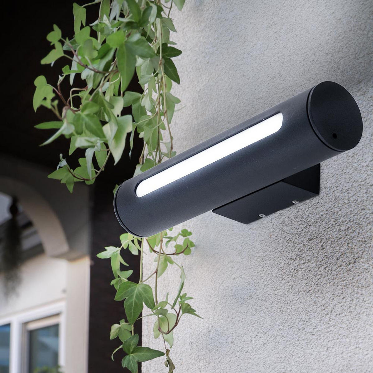 LED AUSSEN-WANDLEUCHTE Metall Schwarz - Schwarz, Metall (6.5/30/100cm) - Brilliant