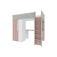 HOCHBETT - 205.2cm x 110cm - Holzspan - rosa, naturfarben hell - NICOLAS - Pink, Holz (110/205.2cm) - Vente-Unique