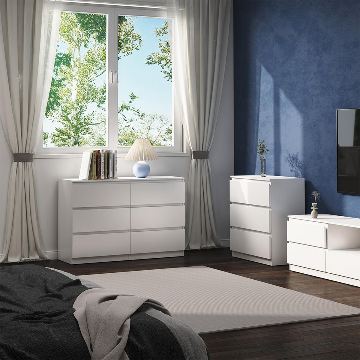 KOMMODE Calisto Weiß 120 x 78.5 cm - Weiß, Holzwerkstoff (39/78.5/120cm) - Vicco