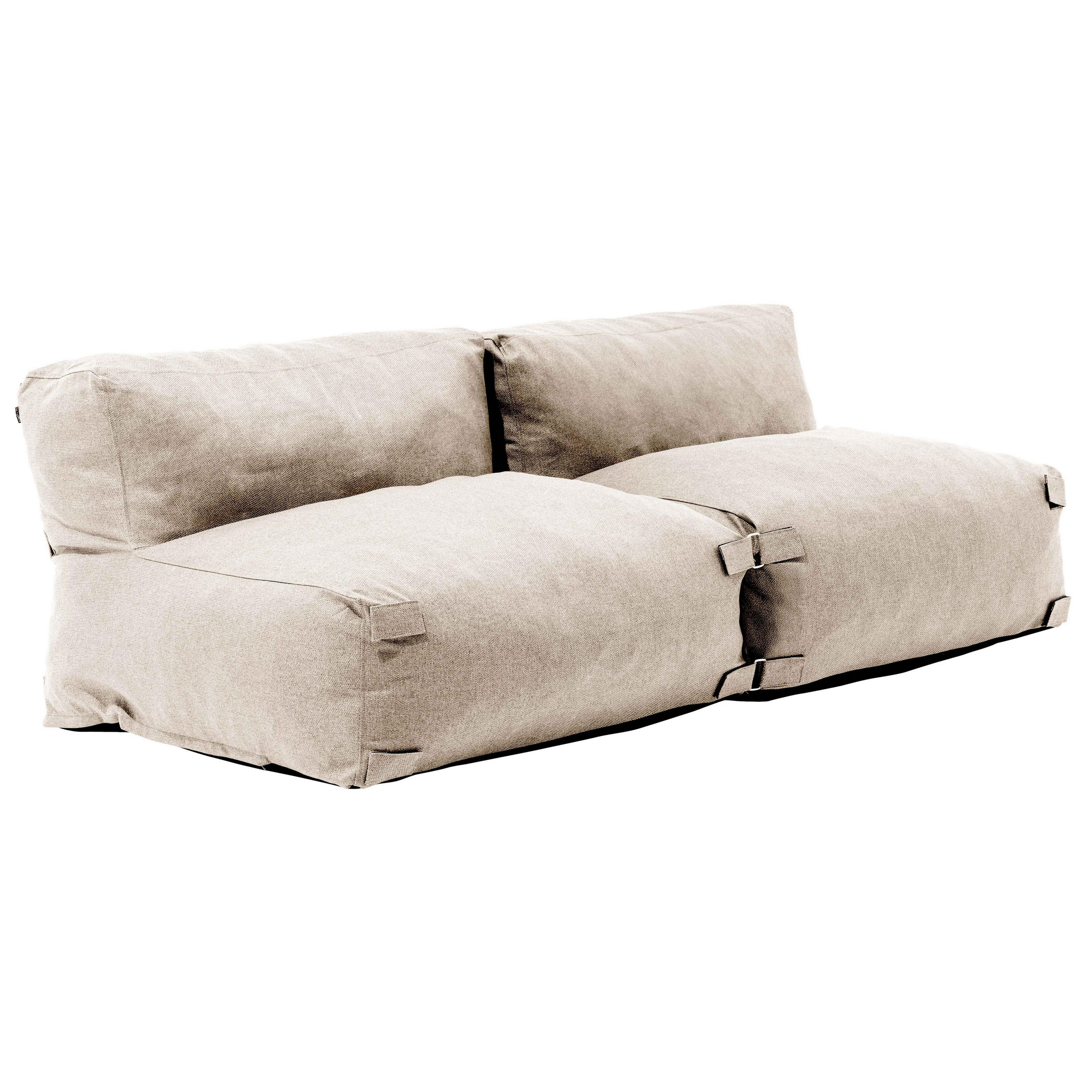 GARTENSOFA mit 2 Sitzplätzen, Sandfarbe - Gelb, Textil - Oviala