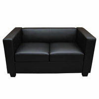 2ER SOFA Schwarz - Schwarz, Textil (137/70/75cm) - MCW