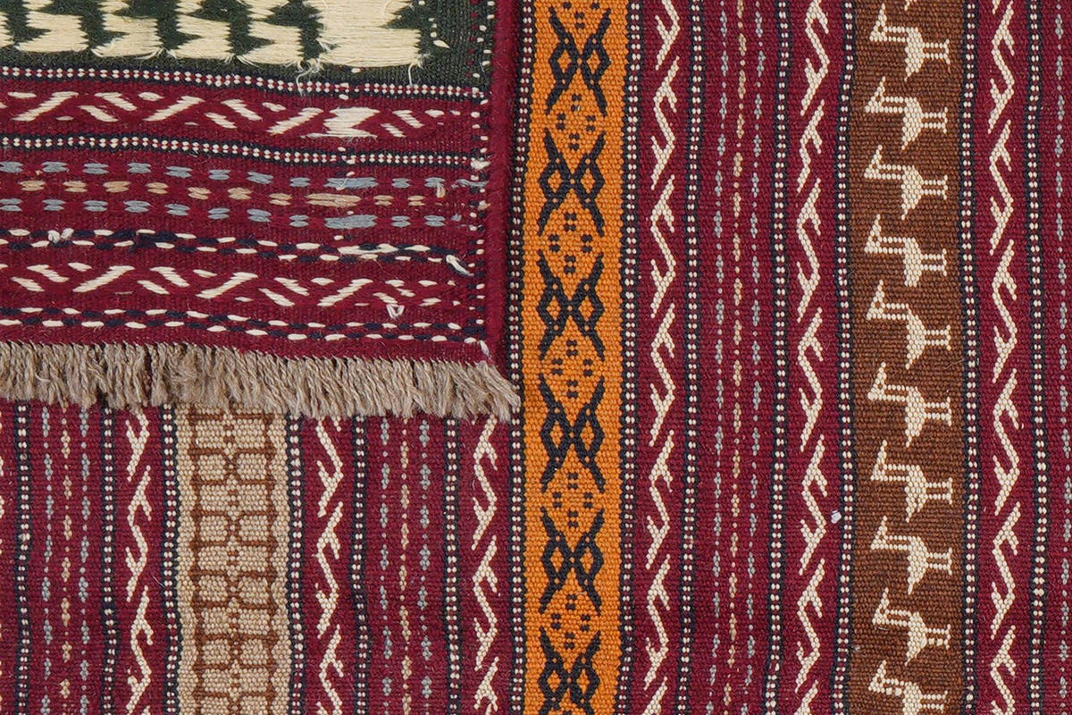 KELIM-TEPPICH handgewebt Kordi Violett 203/152 cm Schurwolle - Violett, Textil (152/203cm) - Looma