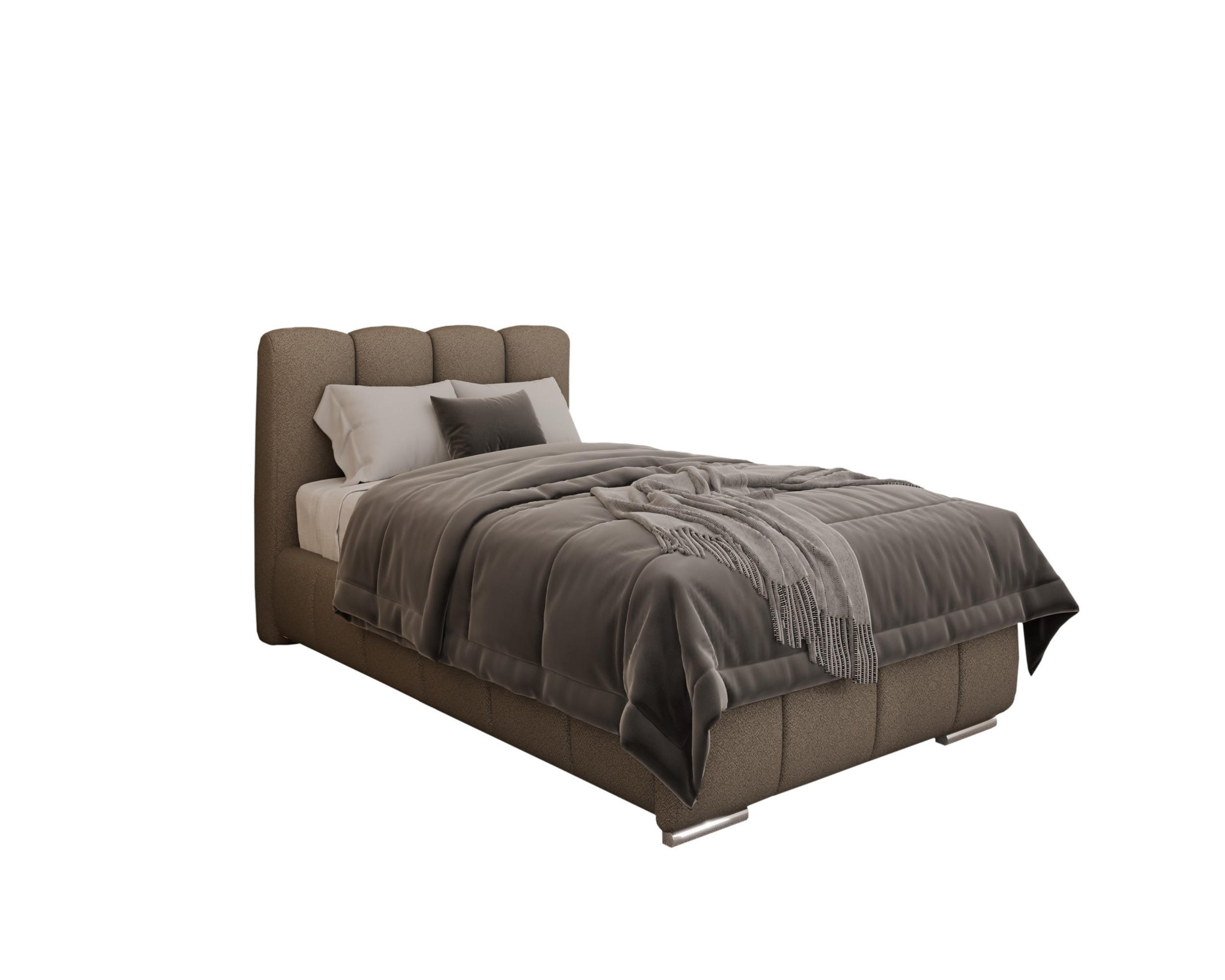 POLSTERBETT Zaira 100x200cm – Elegantes Polsterbett für modernen Wohnstil , ohne matratze, braun - Braun, Holz (100/200cm) - Homesy