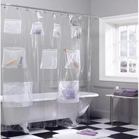 DUSCHVORHANG Badezimmer transparent Weiß wasserdicht Kunststoff EVA 180 x 180 cm - Transparent, Kunststoff (180/180cm) - MCBOSON