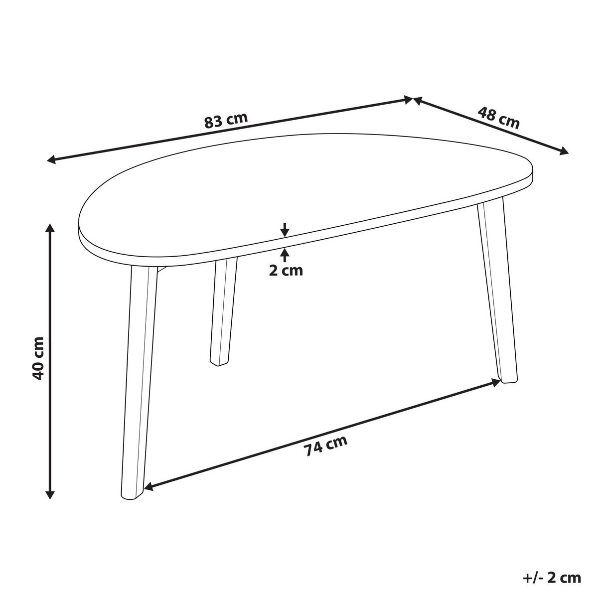 COUCHTISCH Weiß Fly - Hellbraun, Holzwerkstoff (48/83/40cm) - Beliani