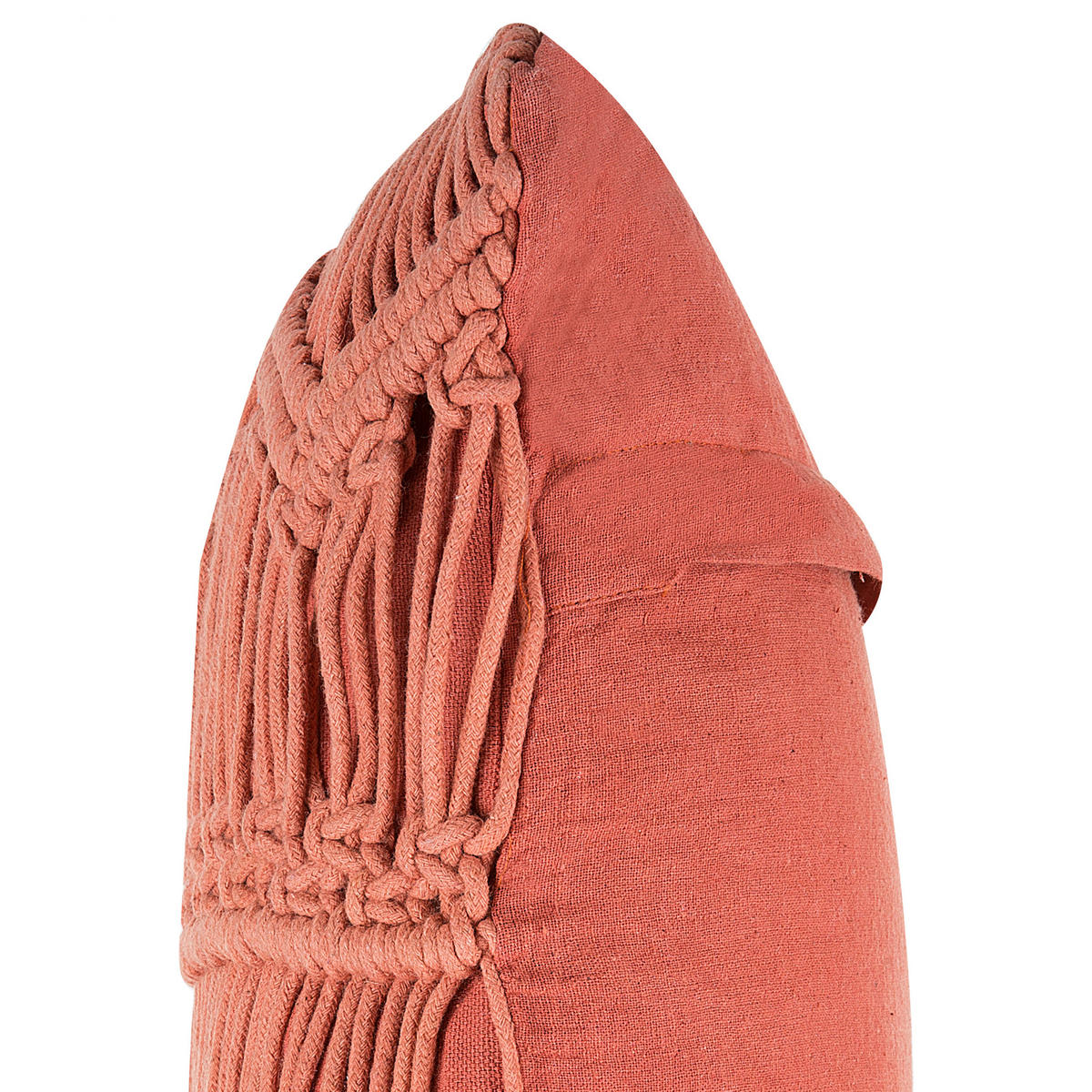 DEKOKISSEN Orange 45/45 cm Akkoy - Orange, Naturmaterialien/Textil (45/45cm) - Beliani