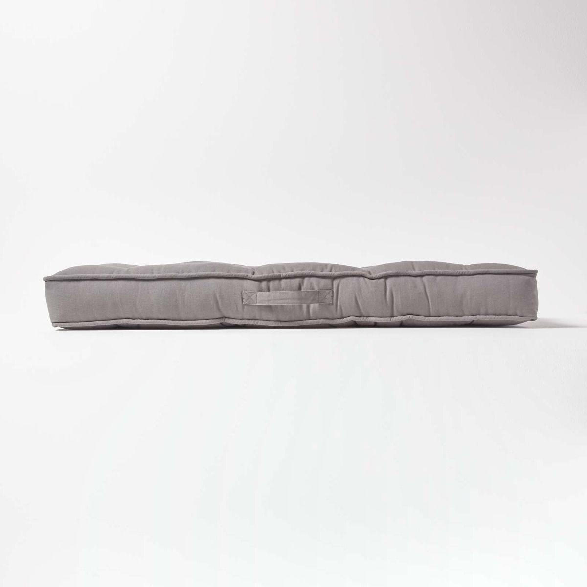 SITZAUFLAGE für Zweisitzer-Sofa 100 x 48 cm – dickes Sitzkissen grau - Grau, Textil (48/100/10cm) - Homescapes