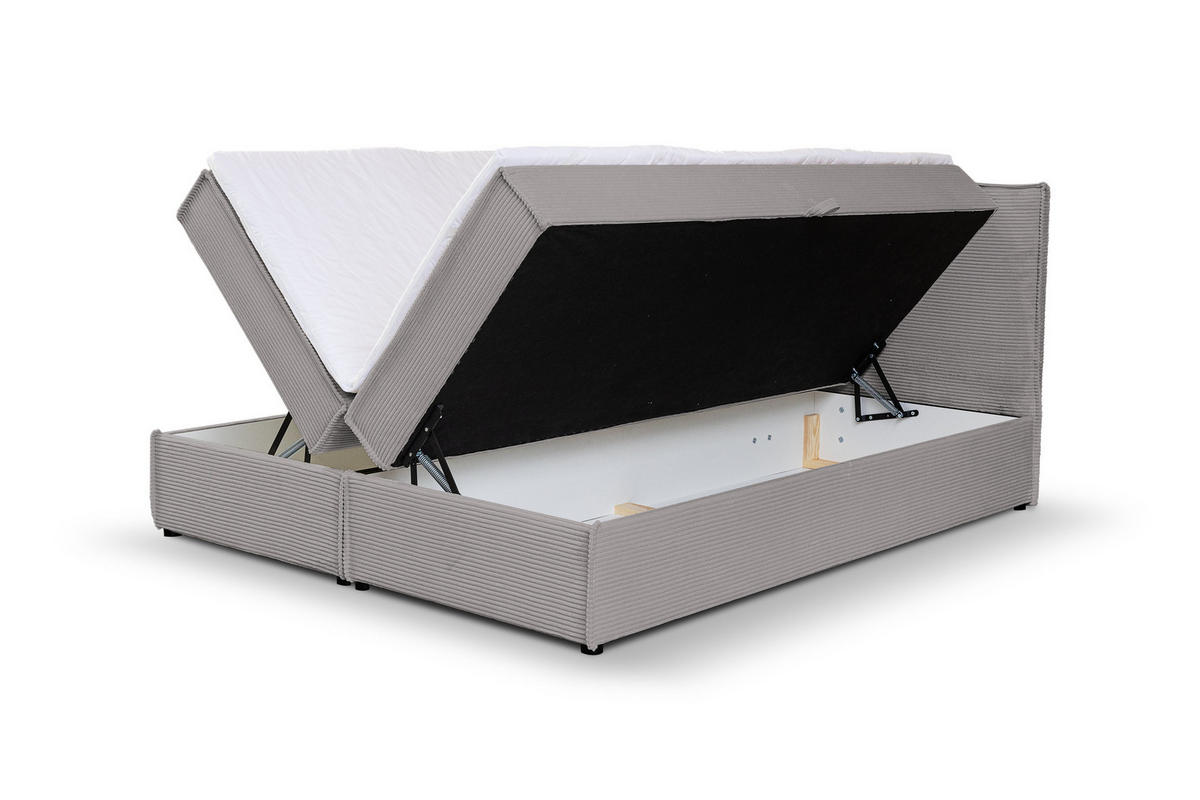 BOXBETT GLORIA mit Bettkästen H2/H3 Matratze 180 x 200 cm - Beige, Holzwerkstoff (180/200cm) - VENASI MÖBEL