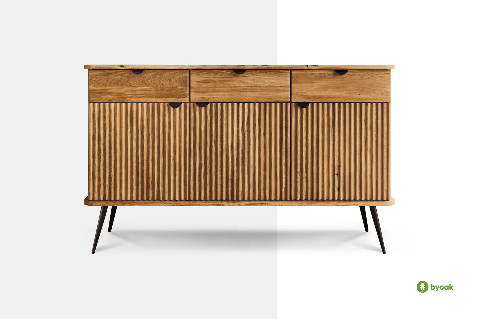 KOMMODE LINA - Wildeiche, Holz (144/87/46cm) - byoak