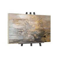 GEMÄLDE Goldene Horizonte II Schattenfugenrahmen Beige 140x100 cm - Beige, Holz (140/100cm) - YS-art gallery