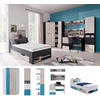 JUGENDZIMMER Space Set D mit Bett 90 x 200 - Weiß-Eiche-Türkis - Türkis/Eichefarben, Holzwerkstoff (90/190/90cm) - QMM TraumMöbel