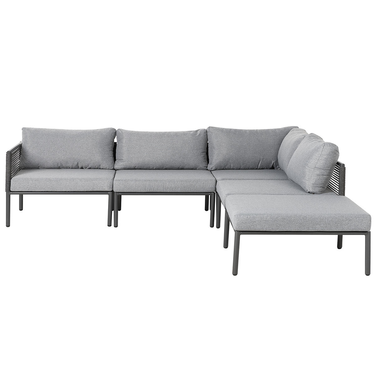 LOUNGE-SET 6-Sitzer grau Forano - Grau, Metall - Beliani