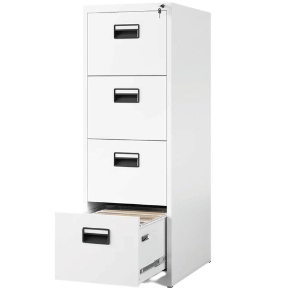 HÄNGEREGISTERSCHRANK abschließbar SARA 4 Schubladen 132x46x62cm Weiß - Weiß, Metall (46/132/62cm) - Jan Nowak