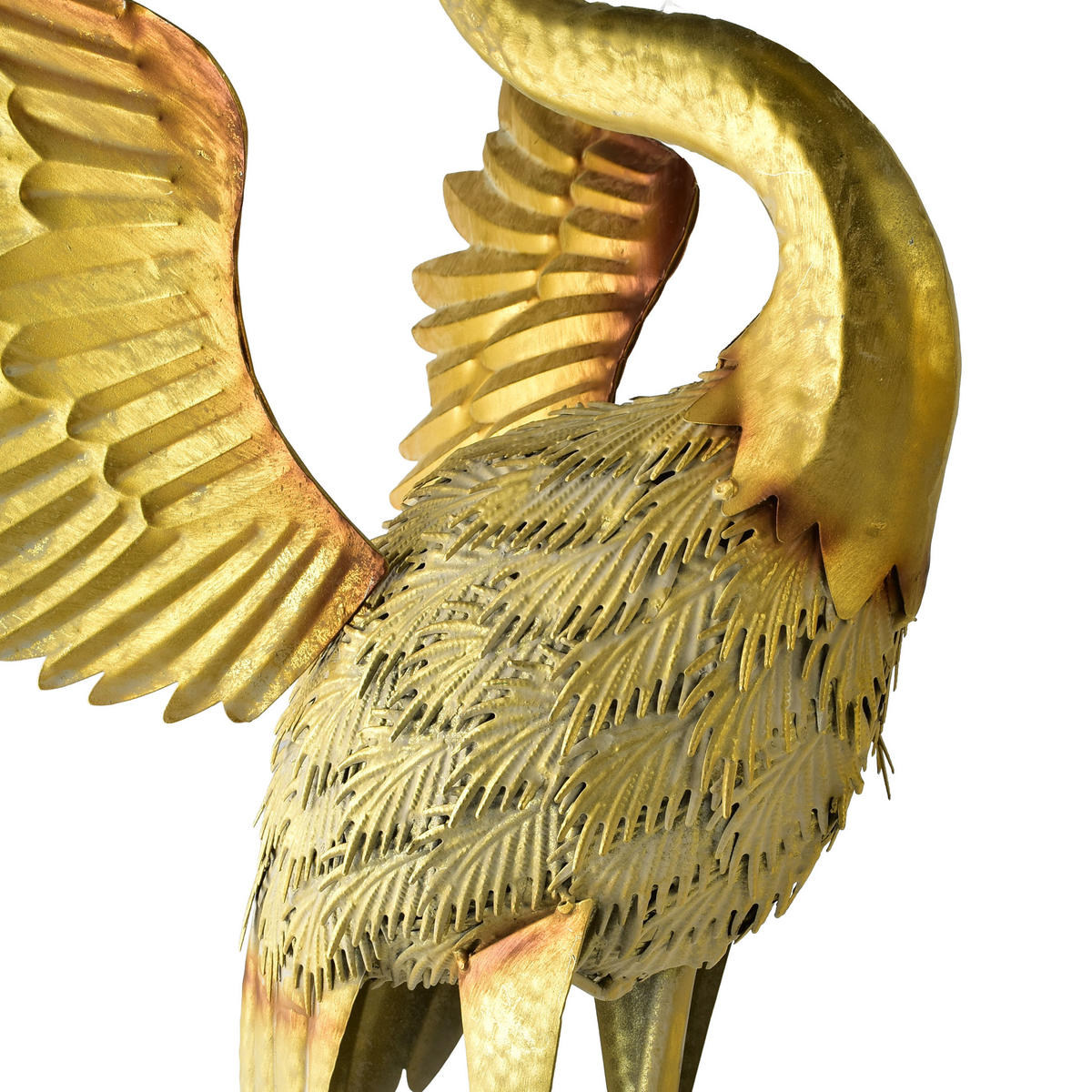 FIGURA, kovová, zelená - zlatá, kov (35/55/55cm) - Mondex