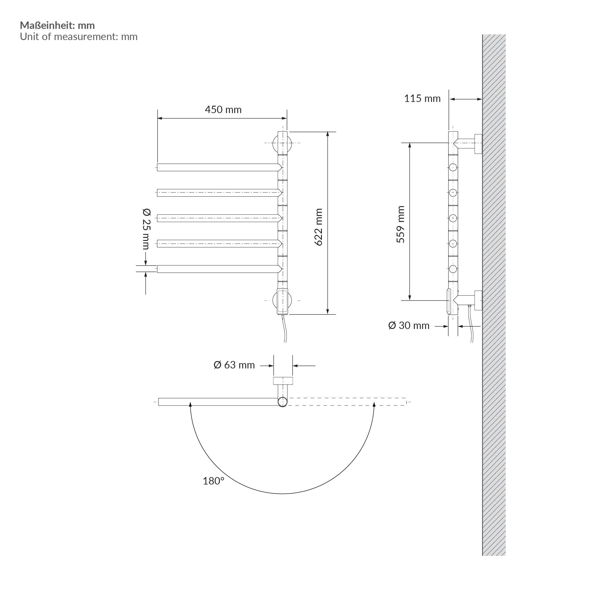 Thumbnail - LuxeBath Handtuchwärmer, Weiß, Metall, Rechteckig, 75 W, 45x62.2x3 cm, Freizeit, Heizen & Kühlen, Heizstrahler