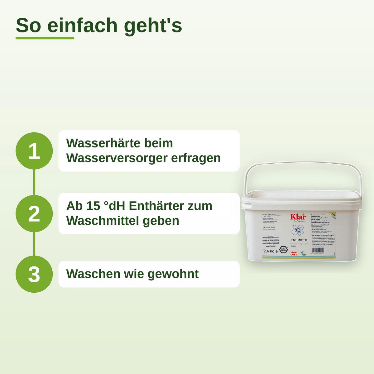 KLAR Enthärter 2.4kg ohne Duft - Ahornfarben, Fell (15/1/15cm) - ich-zapfe