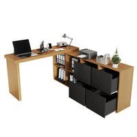 ANRICHTE 120/48/78 cm in Schwarz/Eiche mit 360° Drehfunktion und 8 Fächern - Eichefarben, Holzwerkstoff (140/74/35cm) - Flora Grace