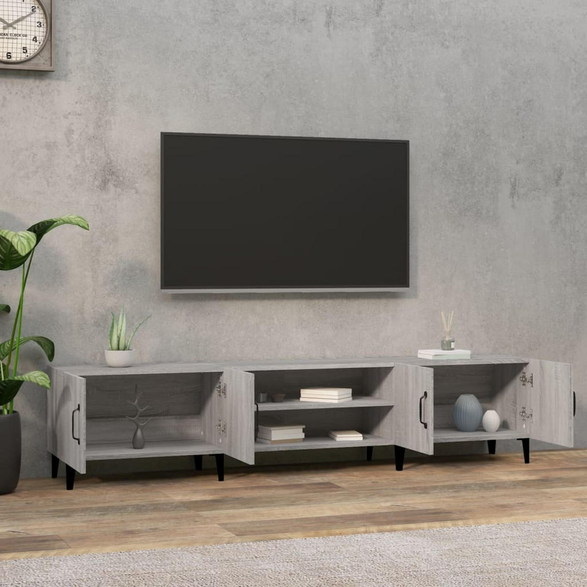 TV-SCHRANK Grau Sonoma 180/31,5/40 Cm Holzwerkstoff - Grau, Holzwerkstoff (31.5/40/180cm) - vidaXL