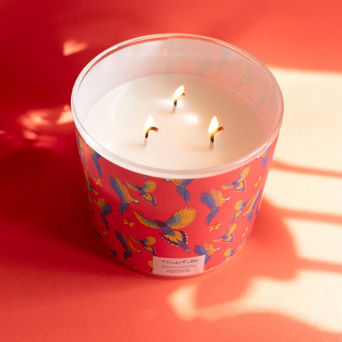 DUFTKERZE Kahlo - Rot, Naturmaterialien/Glas (10cm)