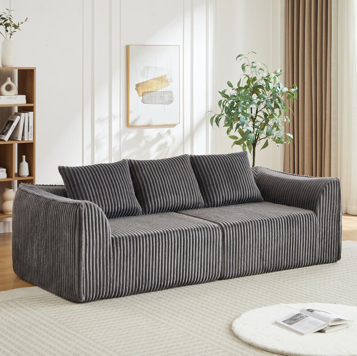 SOFA modular Cord Grey 2-tlg. - Grau, Kunststoff (101/72.5/235.5cm) - Meubliv