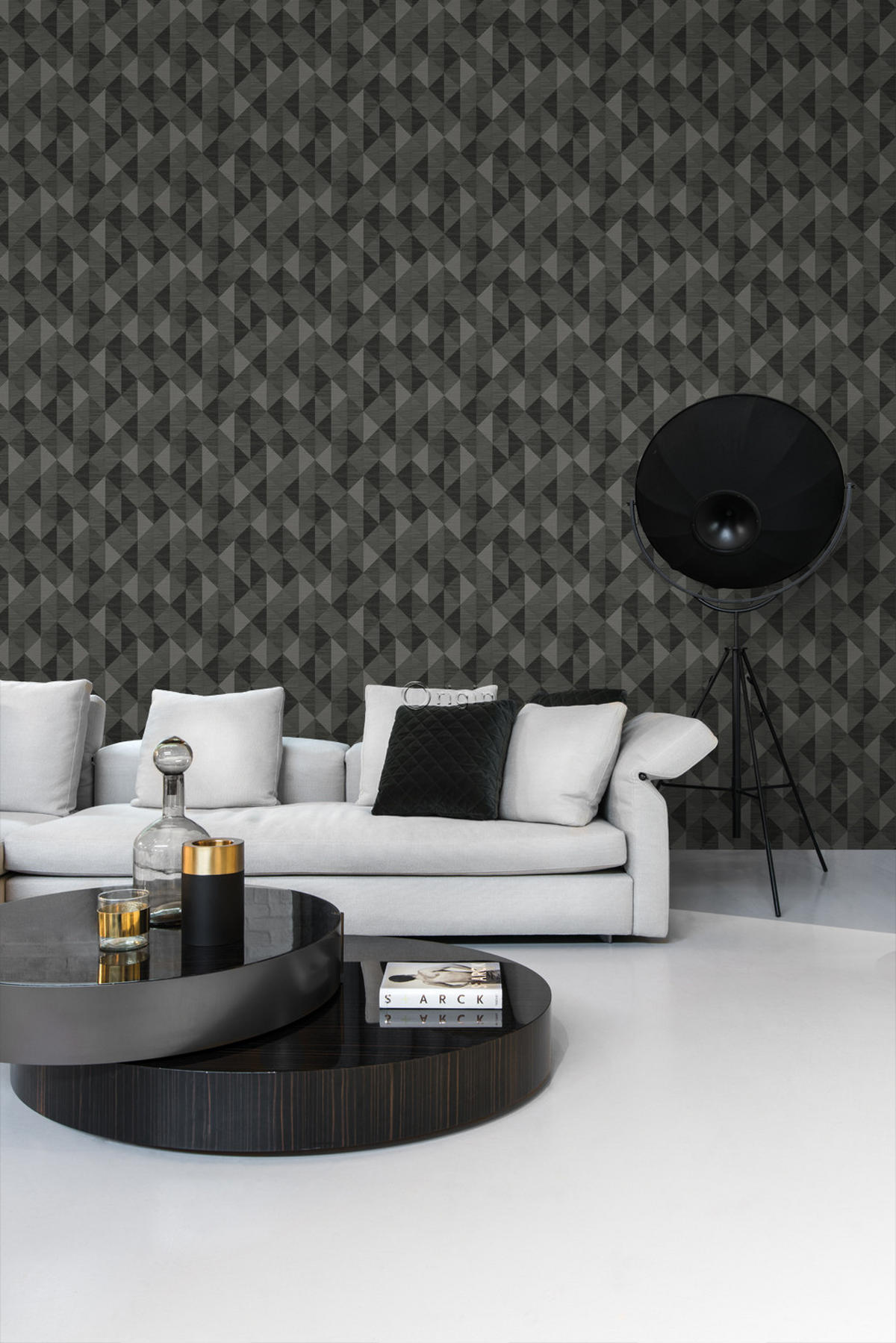 TAPETE 3D Grasmuster 50 x 900 cm - Schwarz, Papier (50/900cm) - Origin Wallcoverings