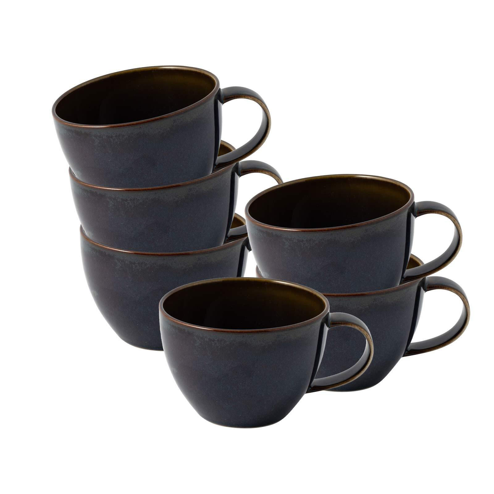 KAFFEETASSEN Crafted Denim 247 ml 6er Set - Dunkelblau, Keramik (0.247L) - like.Villeroy & Boch