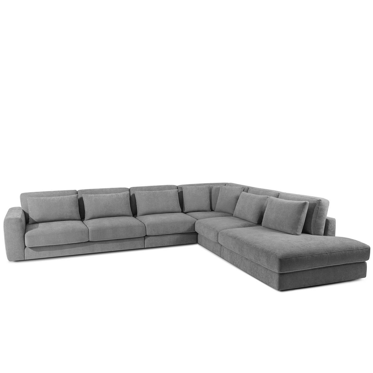 ECKSOFA XL rechts VERUS - Dunkelgrau, Holz/Holzwerkstoff (377/328cm) - KONSIMO®