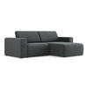 ECKSOFA Rechts Strukturstoff Stoff Grau - Beige/Schwarz, Kunststoff/Textil (224/167cm) - Makamii