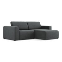 ECKSOFA Rechts Strukturstoff Stoff Grau - Beige/Schwarz, Kunststoff/Textil (224/167cm) - Makamii
