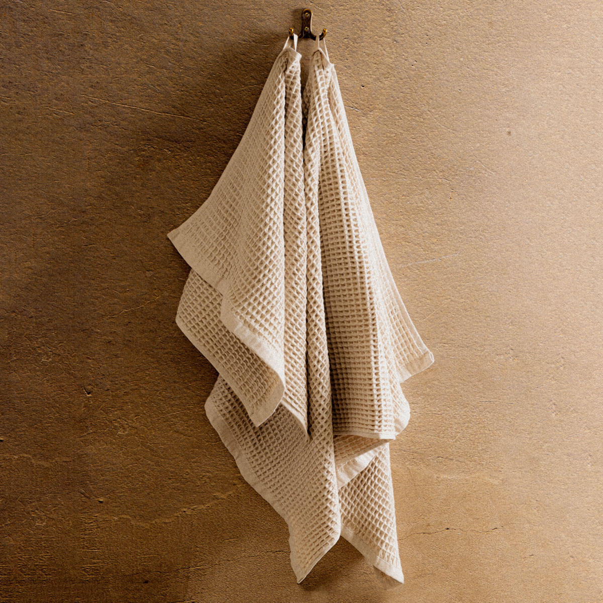 BADETUCH Vaffel beige 50/90 cm - Beige, Textil (50/90cm) - Homla