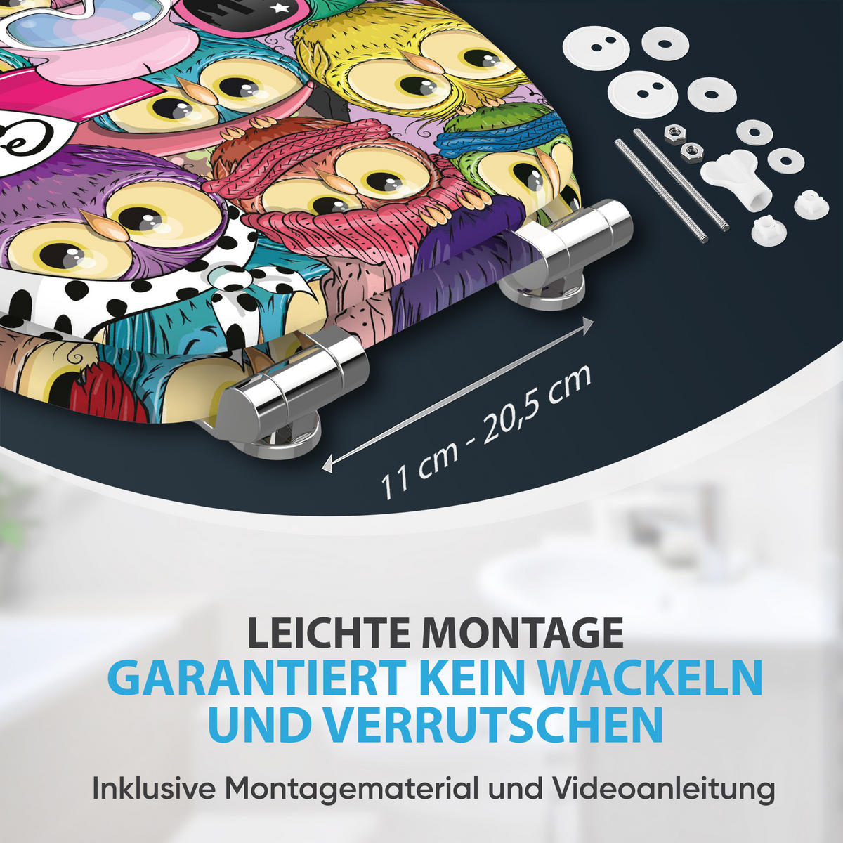 WC Sitz mit Absenkautomatik Owl - Multicolor, Holzwerkstoff (38/6/47cm) - Sanilo