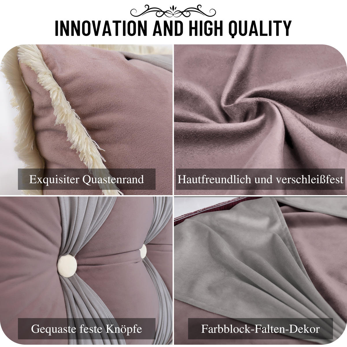 RÜCKENKISSEN Samt Ergonomisches Design Rosa 140cm - Pink, Textil (24/140cm) - Vercart