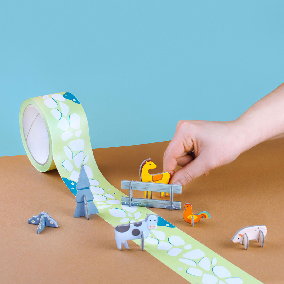 DEKO-KLEBEBAND Tape Gallery - My first Farm, Bauernhof Bastelset, Pappe, 20 m - Multicolor, Papier (200/1/5cm) - Donkey Products