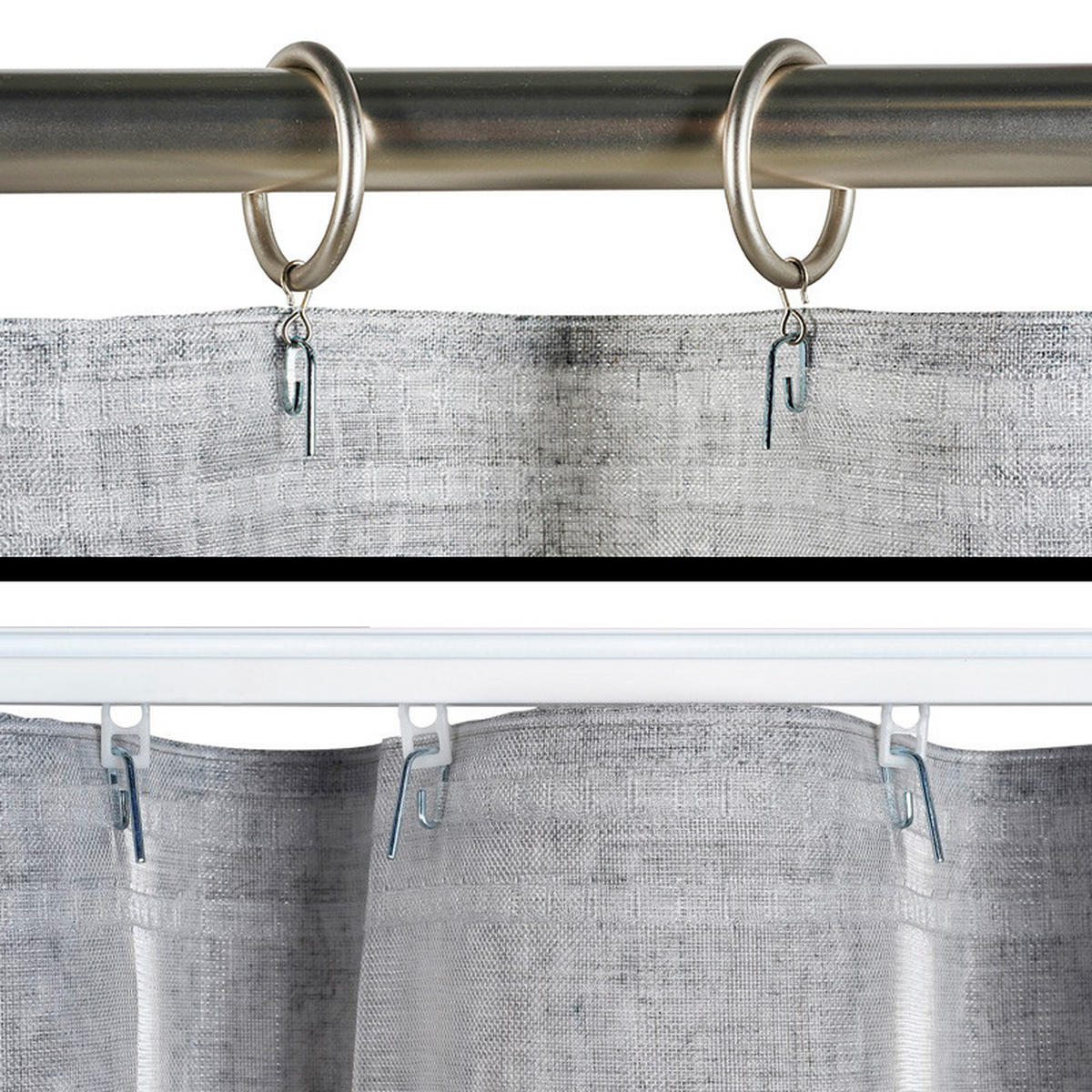 VORHANG MIT KRÄUSELBAND, lichtdurchlässig, Farbe Grau, 200X300 - Grau, Kunststoff (200/300cm) - STORESDECO