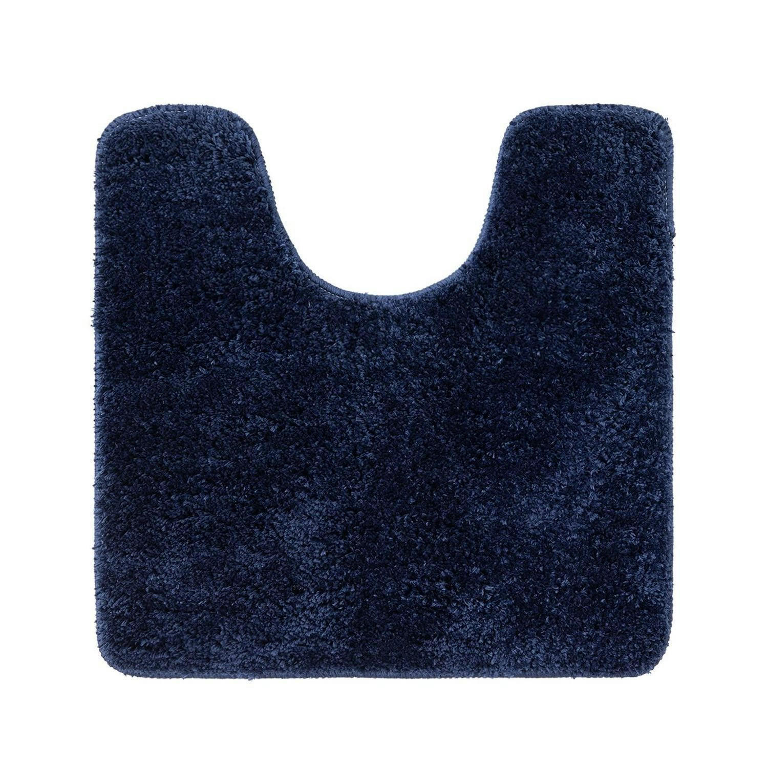 WC Vorleger U-Form Dunkelblau 50 x 50 cm - Dunkelblau, Textil (50/50cm)