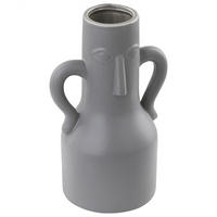 BLUMENVASE Porzellan grau Tripoli - Grau, Keramik (21cm) - Beliani