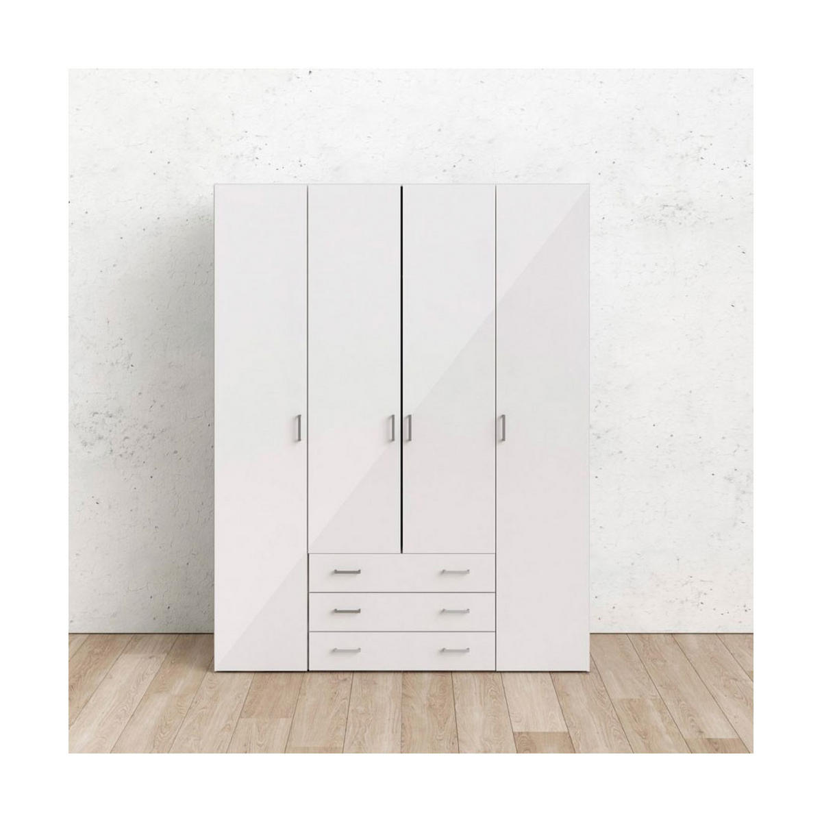 GARDEROBENSCHRANK weiß - Weiß, Holzwerkstoff (154/200/50cm) - ebuy24