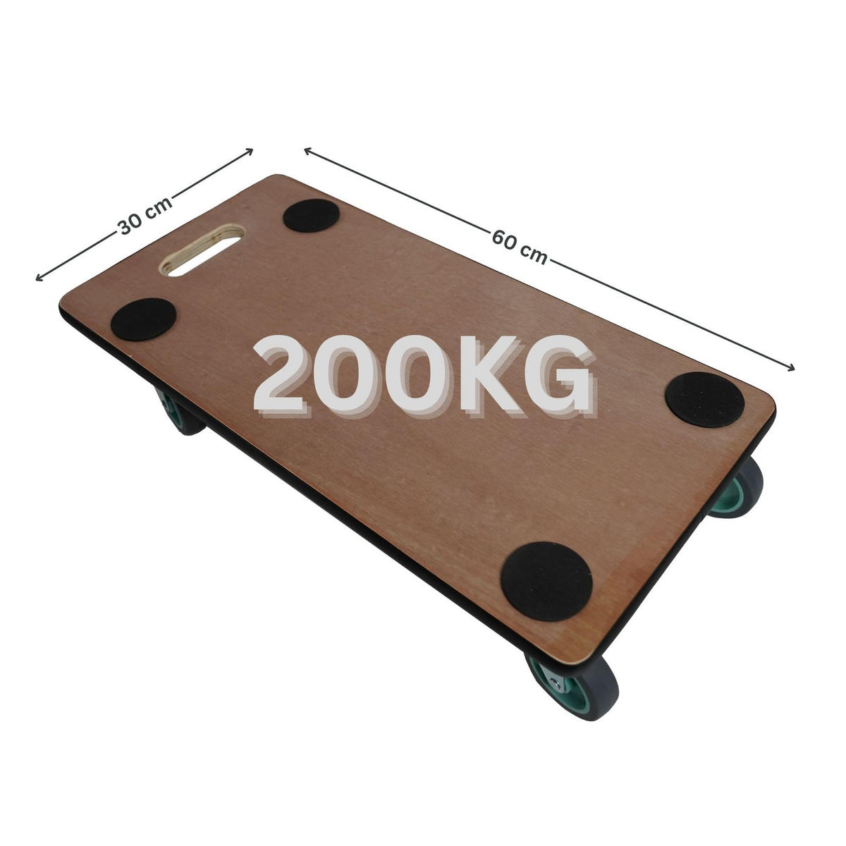 TRANSPORTROLLER 4er-Set mit 4 Rollen 11,5x30x60 cm Traglast 200kg Sperrholzplatte Braun - Braun, Holzwerkstoff (60/30/11.5cm) - PROREGAL