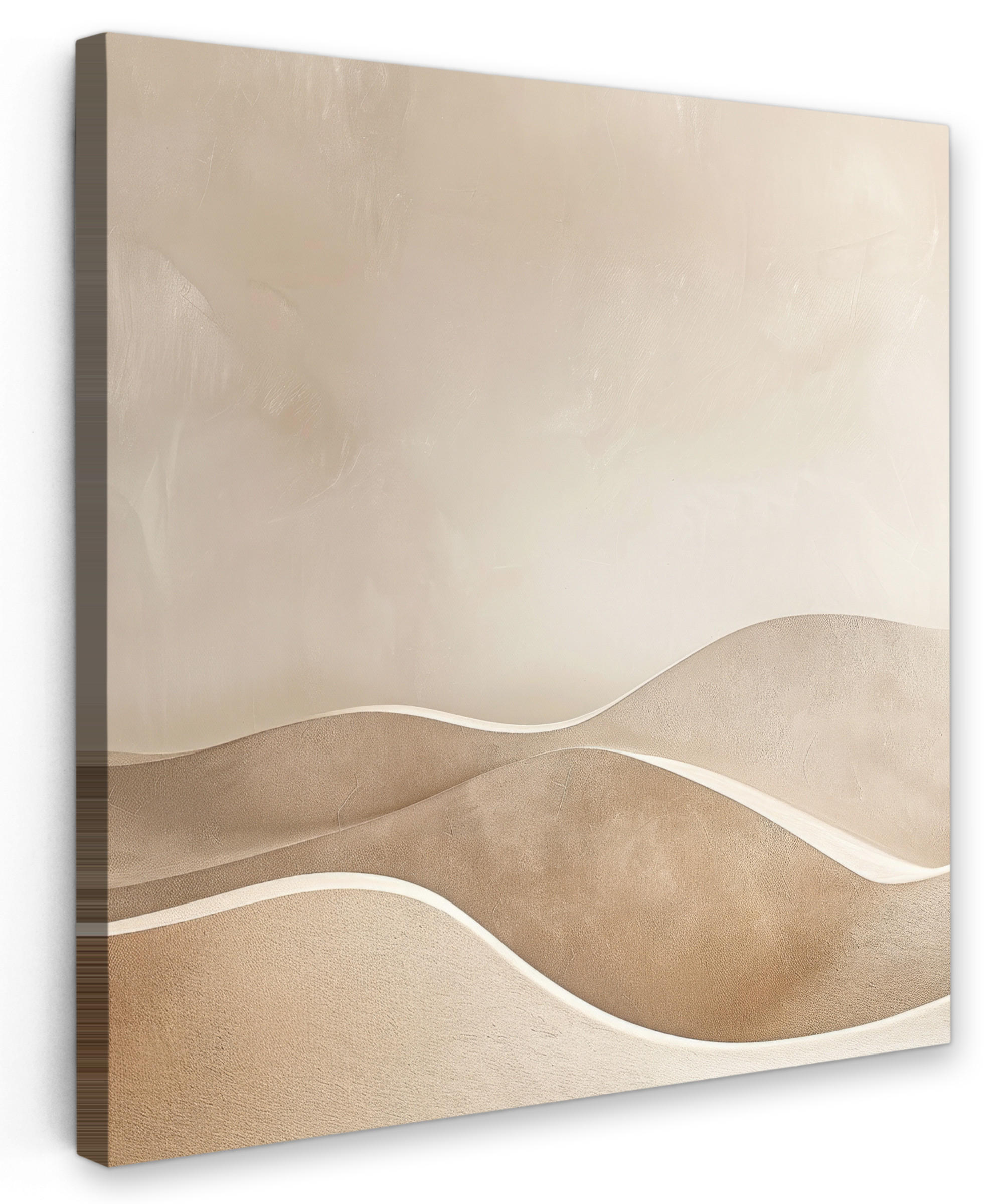 LEINWANDBILD Beige - Natur - Abstrakt - Modern 20x20 cm - Beige, Textil (20/20cm) - MuchoWow