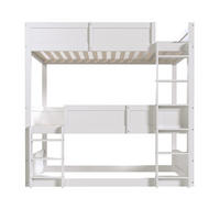 ETAGENBETT 90/200 cm in Weiß aus Holz – modulares Dreibettzimmerbett - Weiß, Holzwerkstoff (90/200cm) - BEAOK