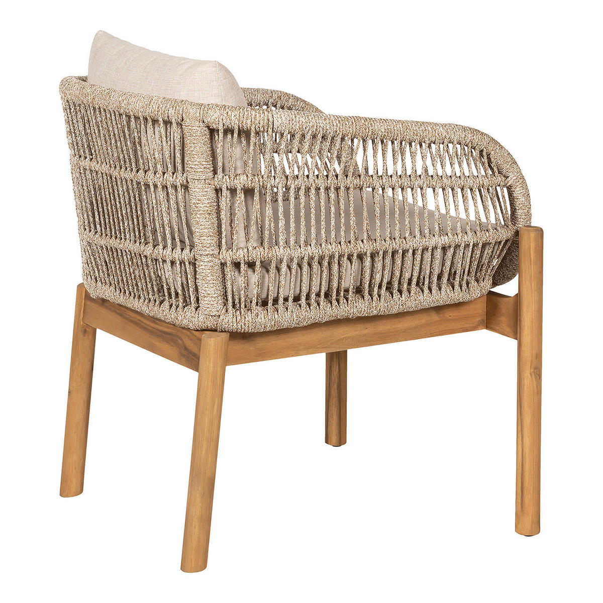 LOUNGESESSEL - 2er-Set - Beige / Braun - Polyester - Stahl - 65 x 71 x 65 cm - Beige/Braun, Holz/Textil (65/71/65cm) - home24