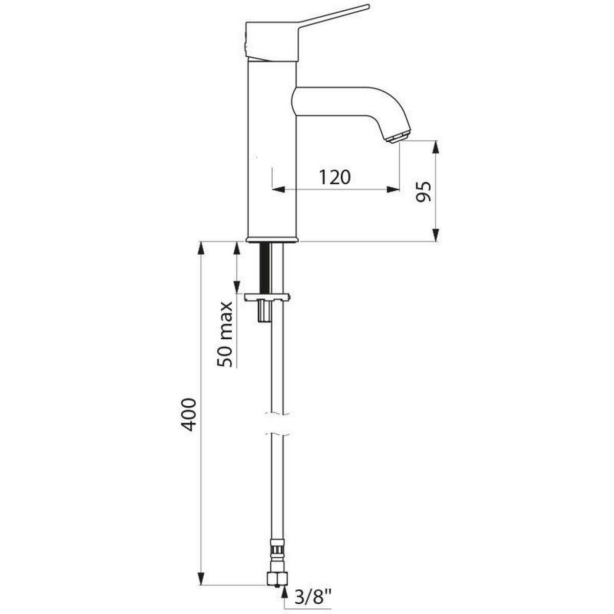 EINHEBEL-WASCHTISCHARMATUR H95 L120, ohne Ablaufgarnitur - Chromfarben, Metall (22/9.5/30cm) - Delabie
