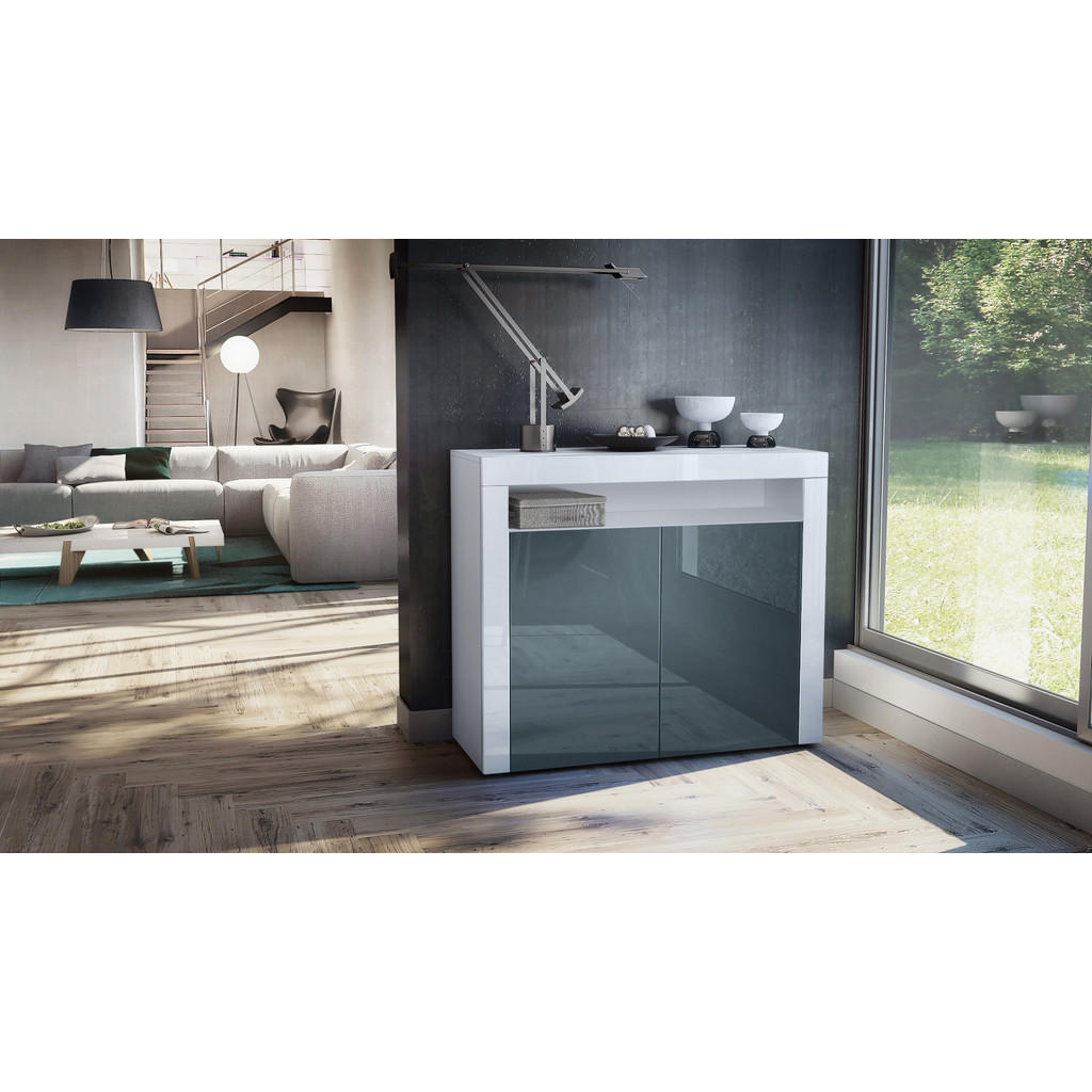 Thumbnail - Vladon Kommode, Grau, Holzwerkstoff, 108x92x40 cm, Wohnzimmer, Kommoden & Sideboards, Kommoden