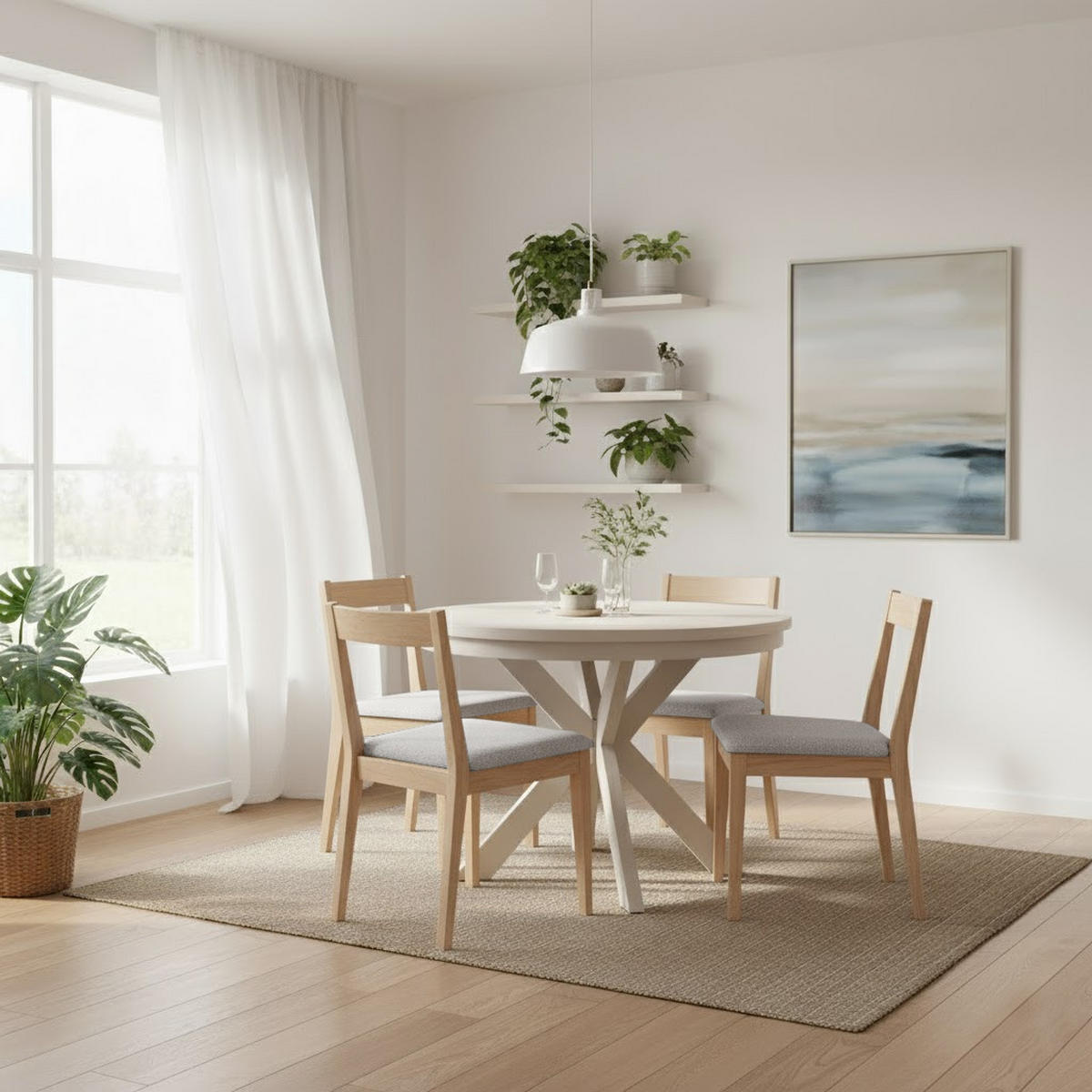 STUHL Moden mit Buchenholzbeinen, Polsterstuhl, Hellgrau - Buchefarben/Hellgrau, Holz (45/84/45cm) - Beautysofa