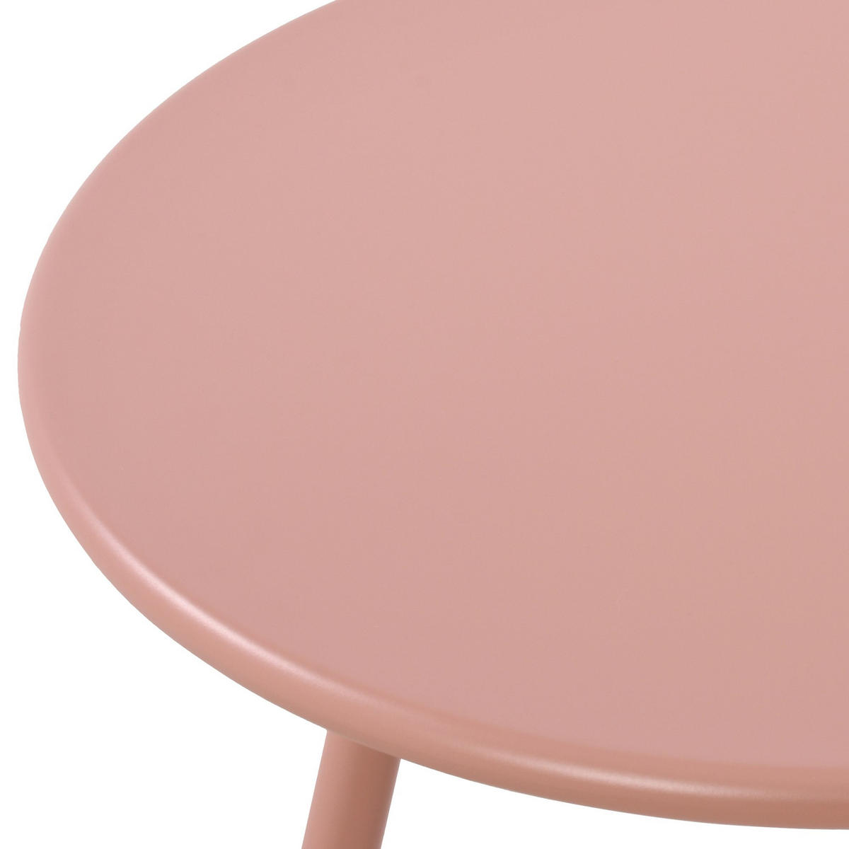 COUCHTISCH rund 60 cm Kunststoff pink - Pink, Kunststoff/Metall (60/60/45cm) - CLP