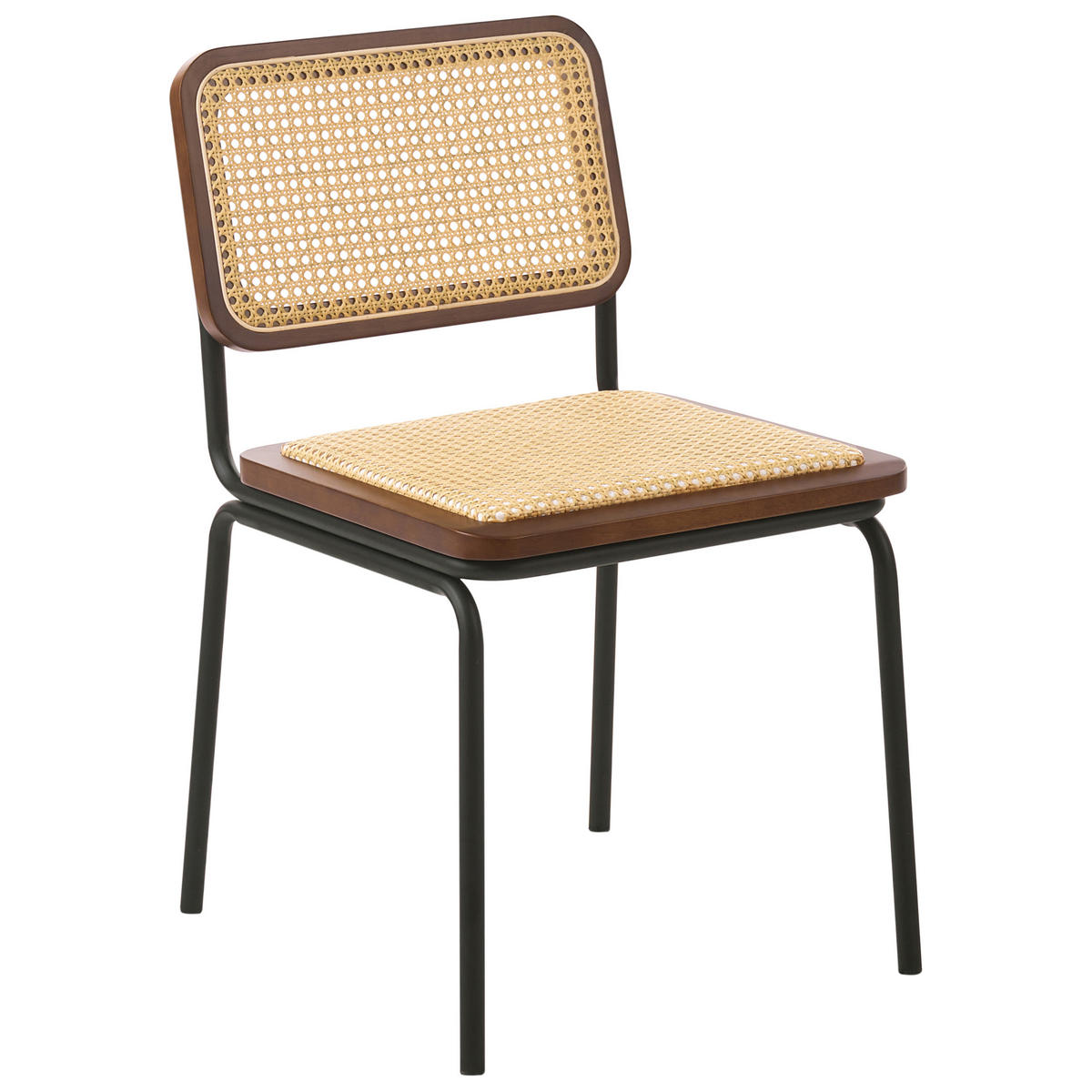 ESSZIMMERSTUHL 2er-Set Polyrattan Braun Corvallis - Braun, Kunststoff (48/83/58cm) - Beliani