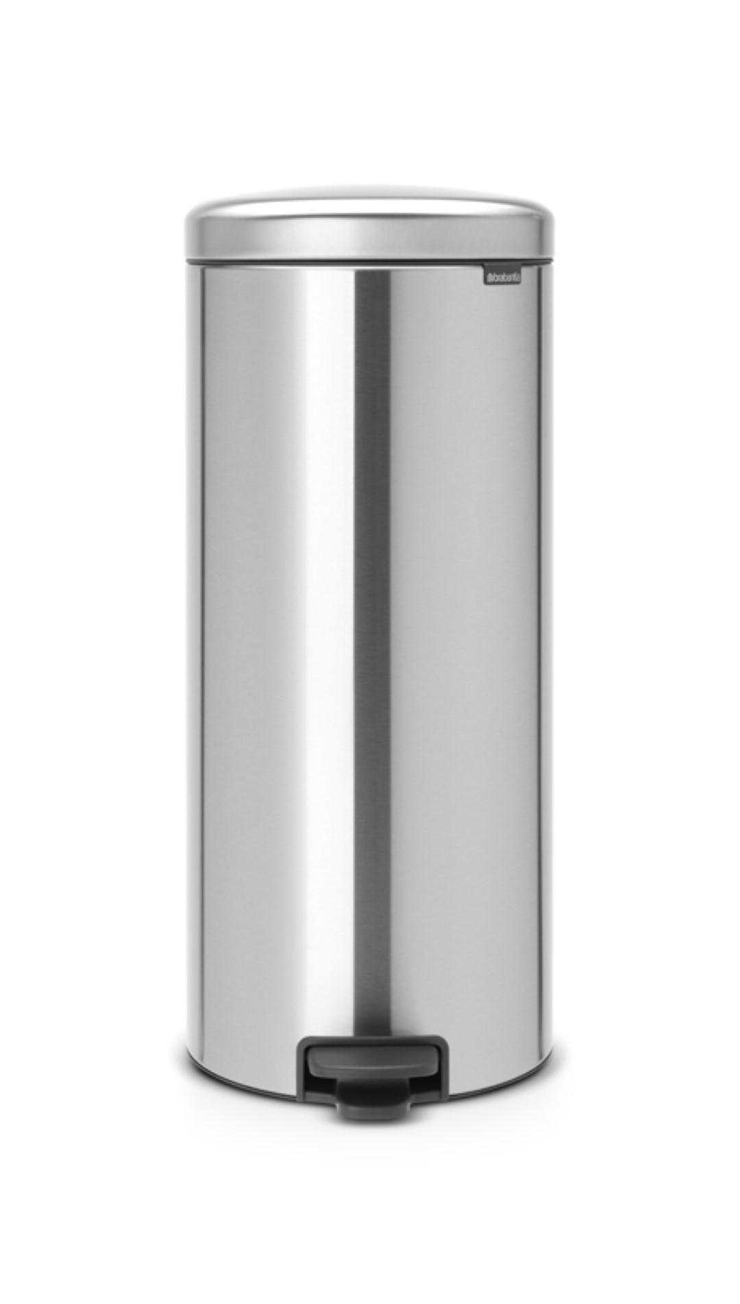 MÜLLEIMER klassisch Mit Soft Verschluss 30 Liter 67,9 x 29,3 x 38 cm Metall Edelstahl Matt - Grau, Metall (29.3/67.9/38cm) - PROREGAL