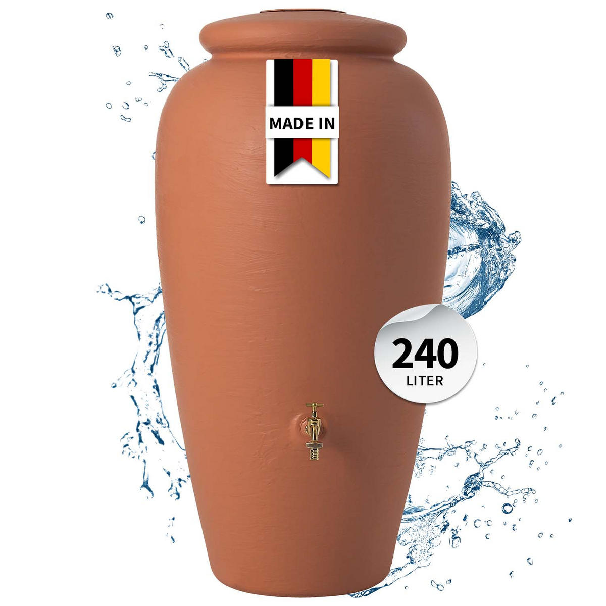AMPHORE Regentonne 240 L, kotta - Terracotta, Kunststoff (59/118/59cm) - GARANTIA