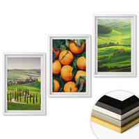 WANDBILDER 3er-Set - 40x60 cm Weißer Rahmen - Italienische Landschaft mit Orangen - Weiß, Kunststoff (40/60cm) - ArtPrintCave